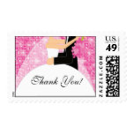 Pink Sparkly Thank You Bridal Shower Postage