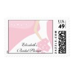 Pink / White Modern Bride Bridal Shower Stamp