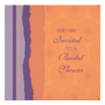 Plum and Orange Bridal Shower Invitation Cards