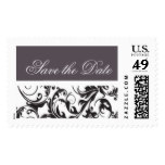 Plum Fall Wedding Save the Date Damask Stamps