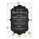 Polka Dot Bridal Shower ~ Faux Gold Glitter Card