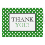Polka Dot Green & White Thank You Card