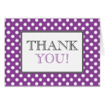 Polka Dot Purple & White Thank You Card