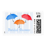 Polka dot umbrellas Bridal Shower Postage