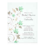 Pretty Modern Mint Green Floral Vine Bridal Shower Card