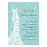 Pretty Turquoise Winter Bridal Shower Invitation