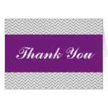 Purple and Gray Chevron Thank You Card