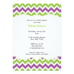 Purple and Green Chevron Bridal Shower or Birthday Card