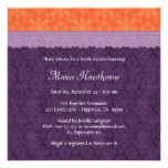 Purple and Orange Damask Bridal Shower V016 Card