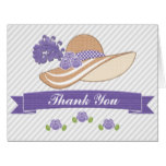 Purple Derby Hat Wedding Shower Thank You Card