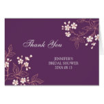 Purple Floral Bridal Shower Thank You Card