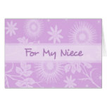 Purple Flowers Niece Thank You Flower Girl Card