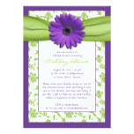 Purple Green Daisy Damask Bridal Shower Invitation