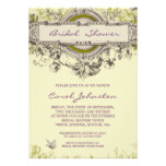 Purple Green Vintage Floral Bridal Shower Card
