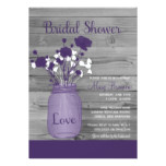 Purple Mason jar Floral Bridal Shower Card