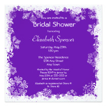 Purple Snowflakes Bridal Shower Invitation