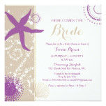 Purple Starfish Beach Bridal Shower Card