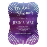 Purple Watercolor Bridal Shower Invitation