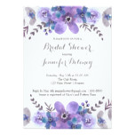 Purple Watercolor Floral Wedding Shower Card