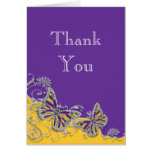 Purple yellow butterfly wedding engagement card
