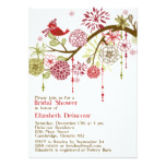 Red Bird Whimsical Winter Bridal Shower Invitation