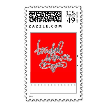Red Bridal Shower Stamp