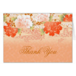 Red cream peonies Wedding Thank You Card