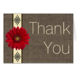 Red Daisy Thank You Card