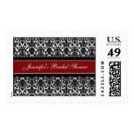 Red Damask Bridal Shower Wedding Stamps