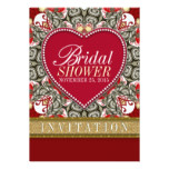 Red Eastern Love Bohemian Bridal Shower Party Card