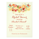 Red, gold and brown autumnal leaves Bridal Shower Card