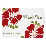 Red Hibiscus Thank You Notes Cards