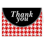 Red Personalized Houndstooth Thank You cards