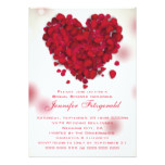 Red Rose Petals Love Heart Bridal Shower Card