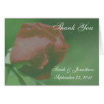 Red Rosebud Floral Wedding Photo Thank You Card