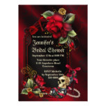 Red Roses and  Skull Gothic Bridal Shower Card