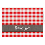 Red & White Gingham Canvas Thank You Card