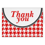 Red & White Houndstooth custom Thank You card