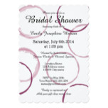 Red wine stain rings bridal shower invitations