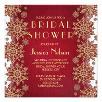 Red Winter Holiday Elegant Bridal Shower Card