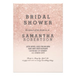 Rose gold faux glitter pink bridal shower card