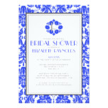 Royal Blue Monogram Damask Bridal Shower Invites