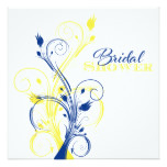 Royal Blue, Yellow, White Floral Bridal Shower Card