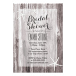 Rustic Beach Driftwood & Starfish Bridal Shower Card