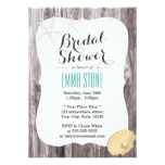 Rustic Beach Themed Wood Background Bridal Shower Card
