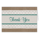 Rustic Burlap & Vintage White Lace Bridal Shower Card