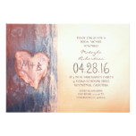Rustic carved heart tree bridal shower card