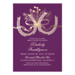 Rustic Country Horseshoe Gold Purple Bridal Shower Card