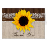 Rustic Country Sunflower Wedding Thank You Card