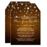 Rustic Falling Lights Wedding Bridal Shower Card